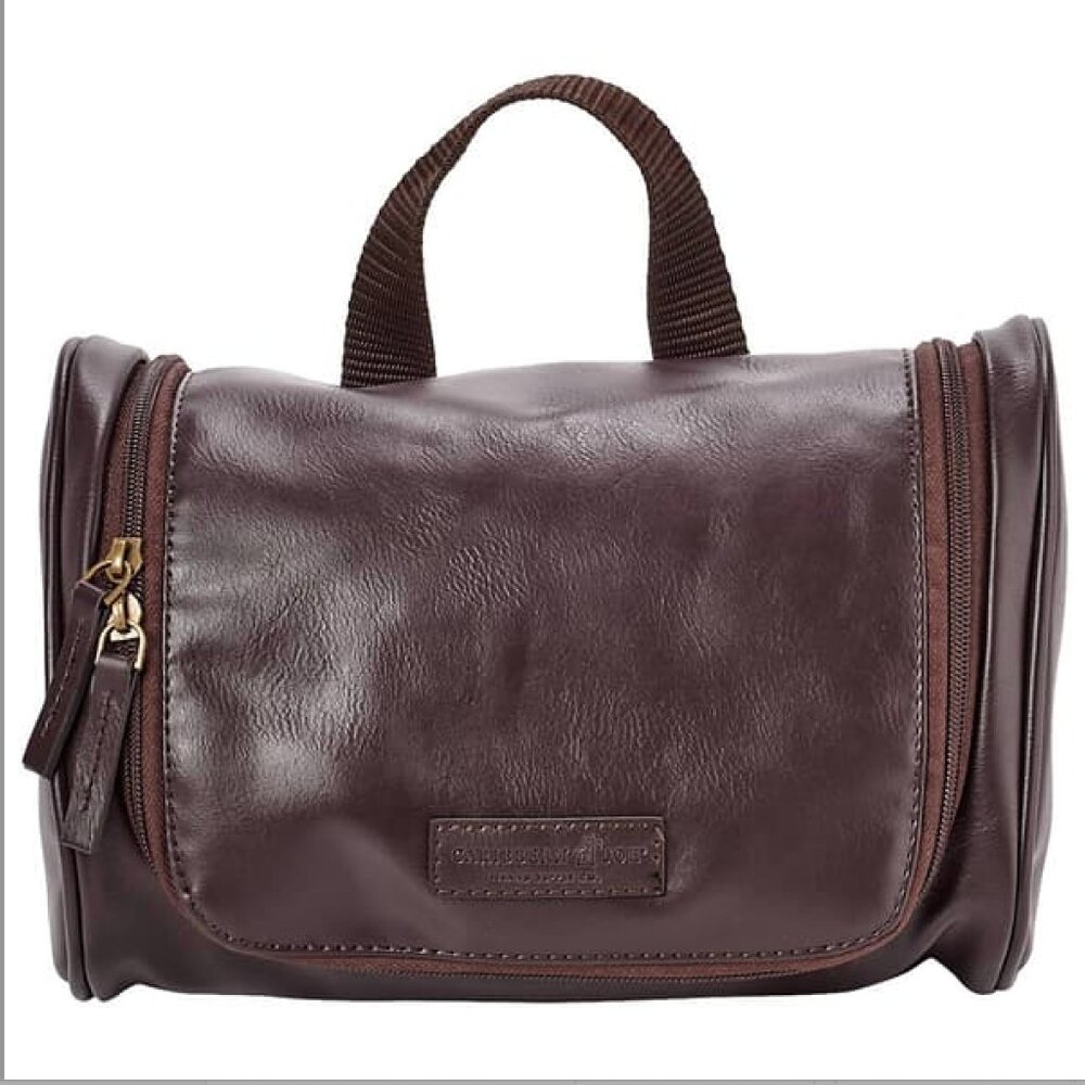 NWT Caribbean Joe Dark Brown Toiletry Bag